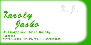 karoly jasko business card
